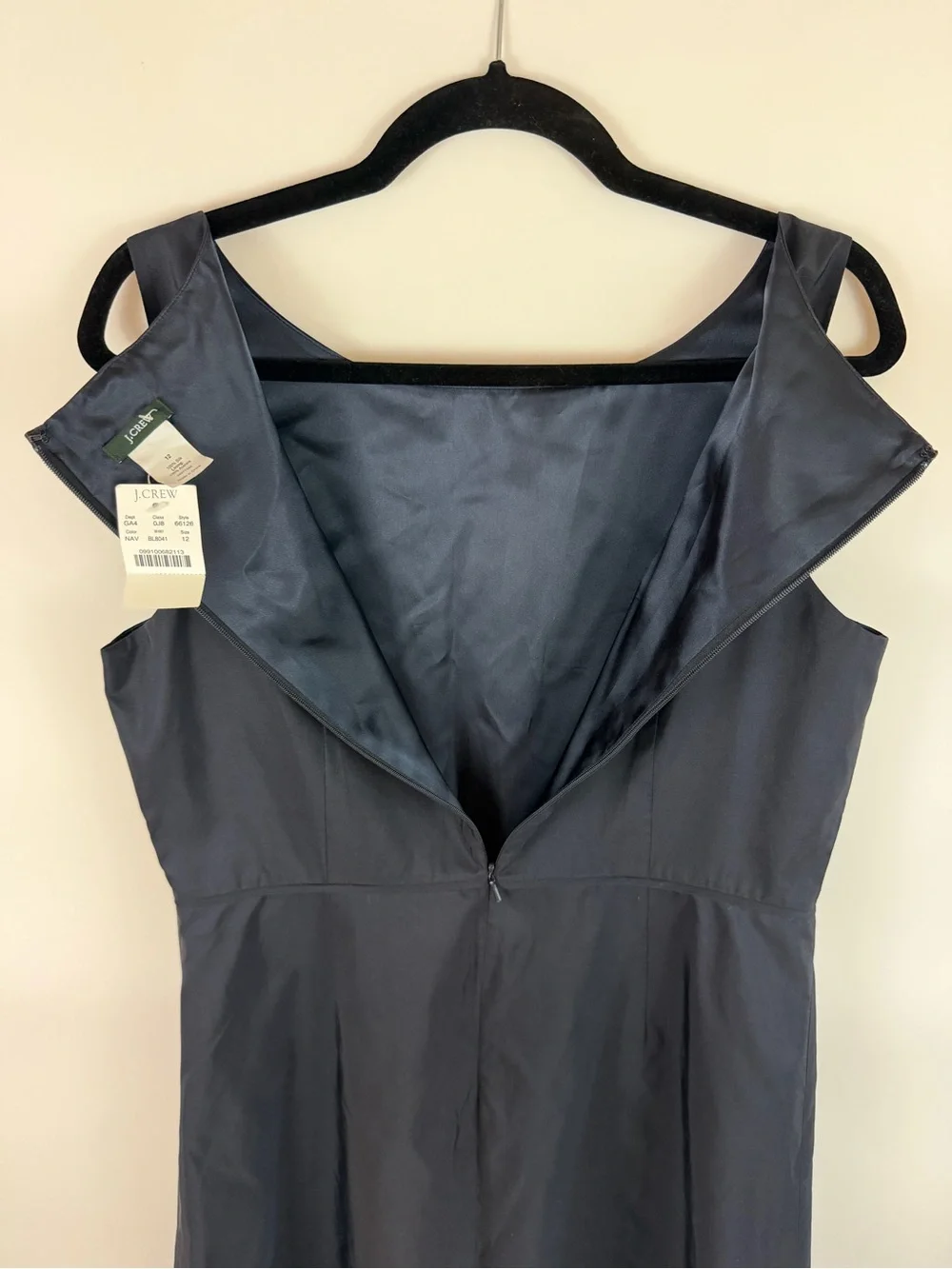 NWT J.Crew 100% Silk Navy Sleeveless Sheath Dress Size 12 Lined